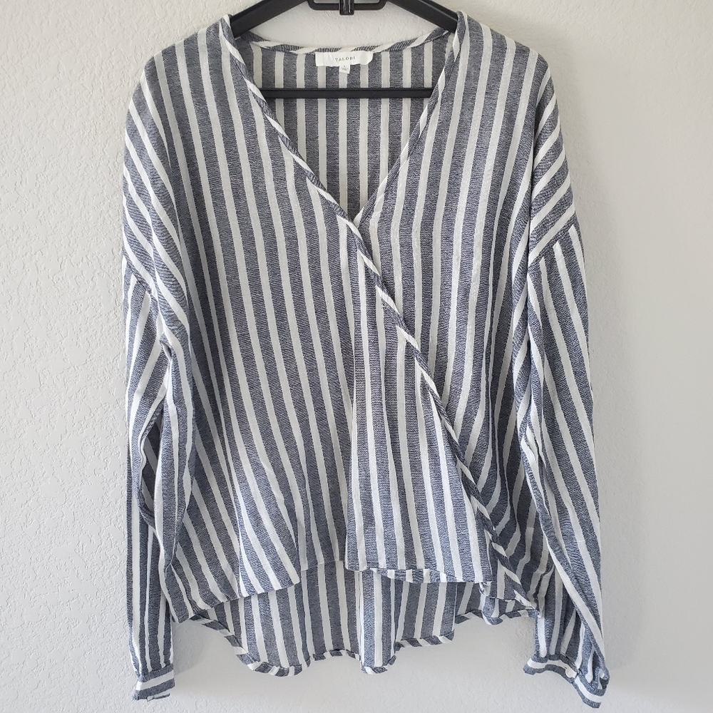 Talori faux wrap drape detail longsleeve top